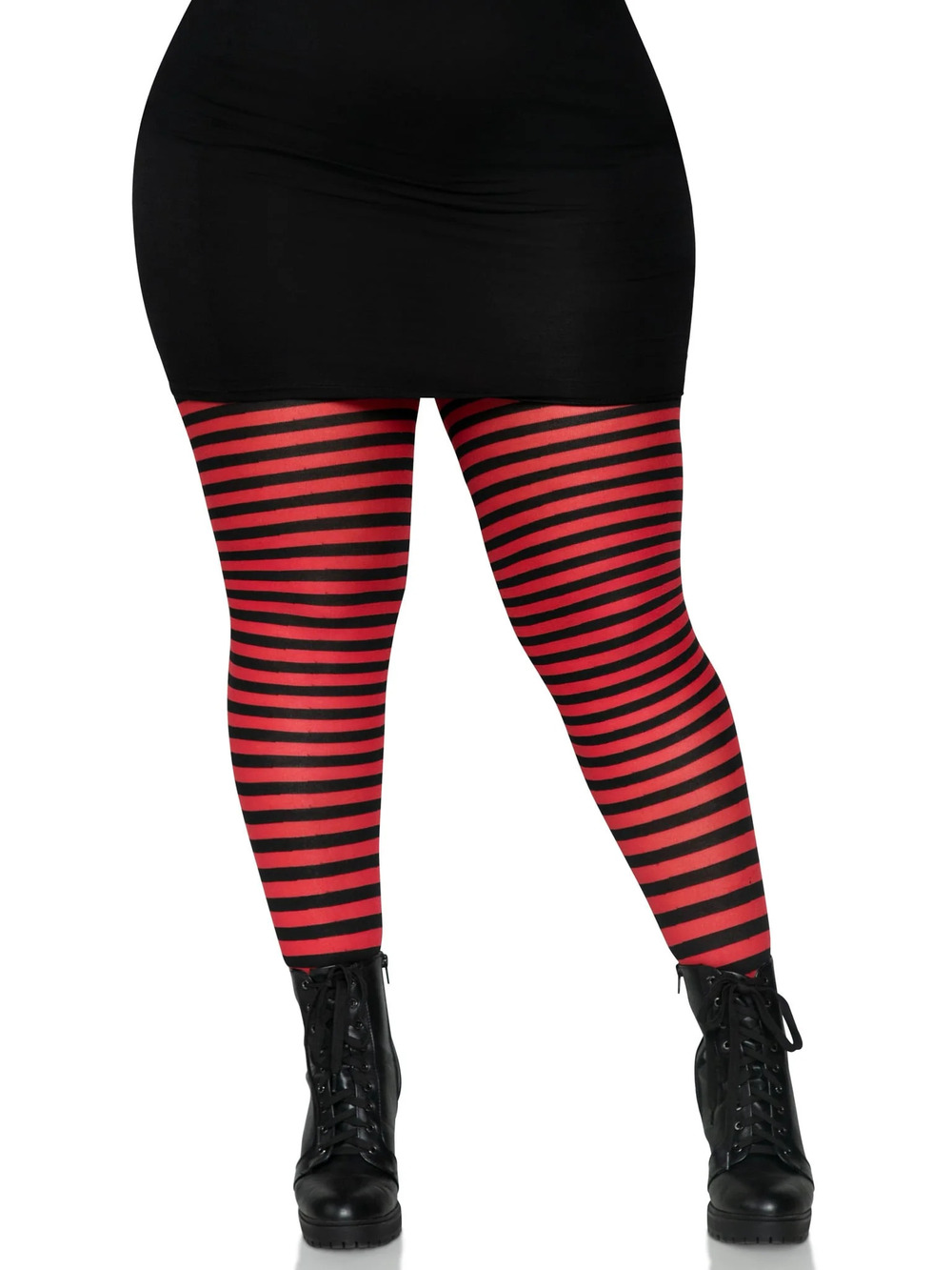 Leg Avenue - Jada Striped Women's Tights - BLACK/RED